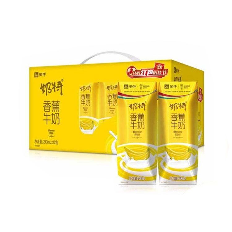 蒙牛 奶特香蕉牛奶利乐钻243ml×12盒
