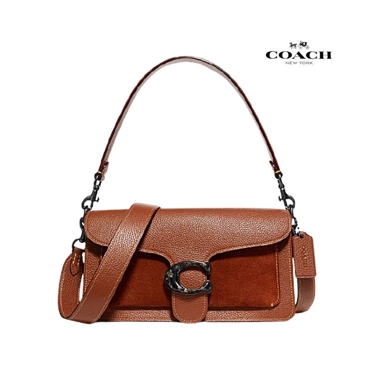 COACH 蔻驰女包 专柜新款 Tabby系列单肩斜挎手提信封包酒神包  79334-棕色拼接