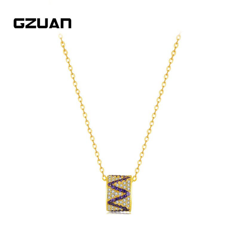 古钻 GZUAN珠宝 Geometry 缤纷设计感小蛮腰女士项链 GZD0013
