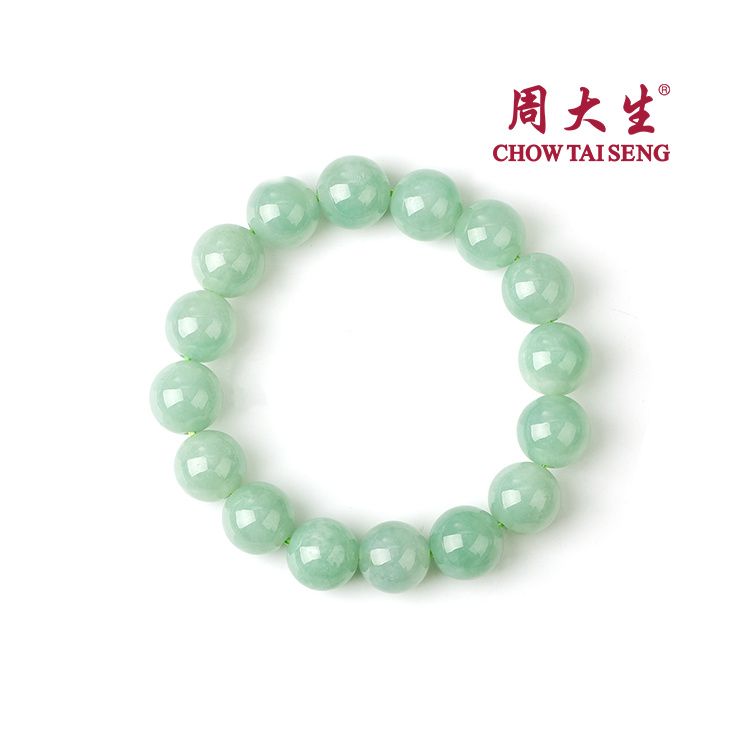 周大生 福玉满堂 天然正品冰种翡翠串珠手串