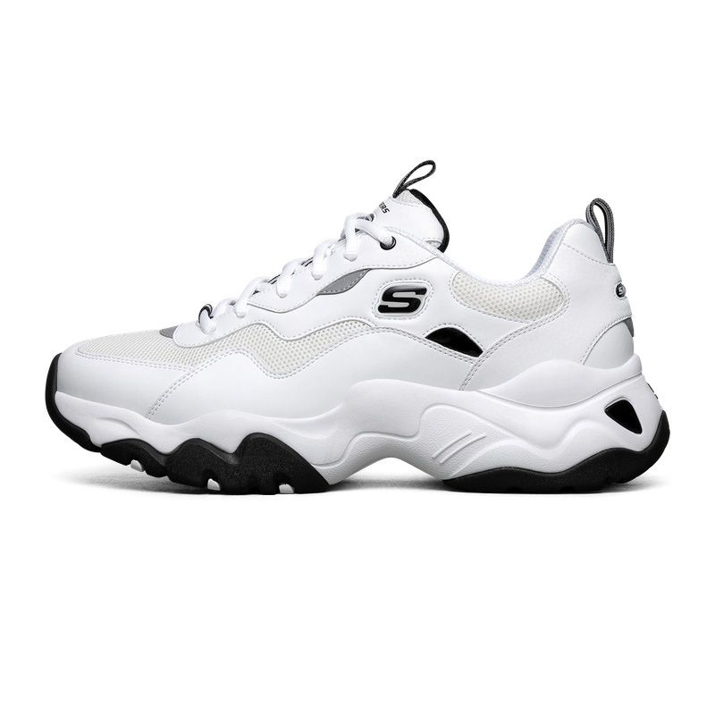 斯凯奇 厚底户外老爹鞋熊猫鞋男子休闲运动小白鞋 888004