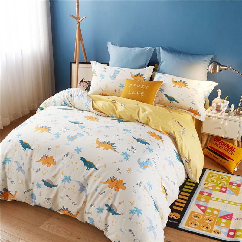 BEYOND/博洋 磨毛保暖床单四件套 恐龙冒险