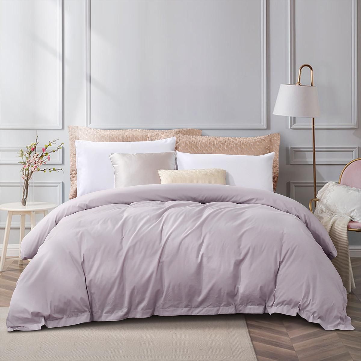 富安娜 单件被套长绒棉缎纹简约被套单品60长绒棉单件被套\卡瑞娜灰色