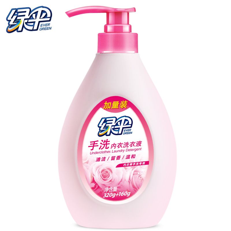 绿伞 手洗内衣洗衣液480g瓶装去除多种污渍温和亲肤内衣内裤专用 