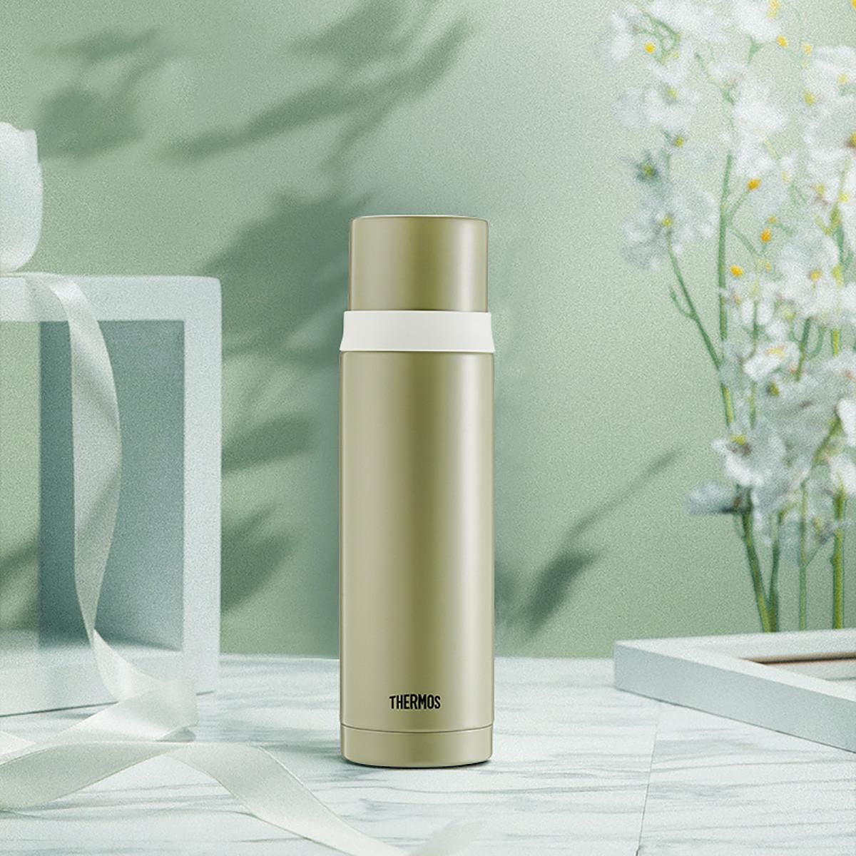 膳魔师 500ml大容量商务风不锈钢杯子水杯保温保冷杯FEI-501 绿色500ml