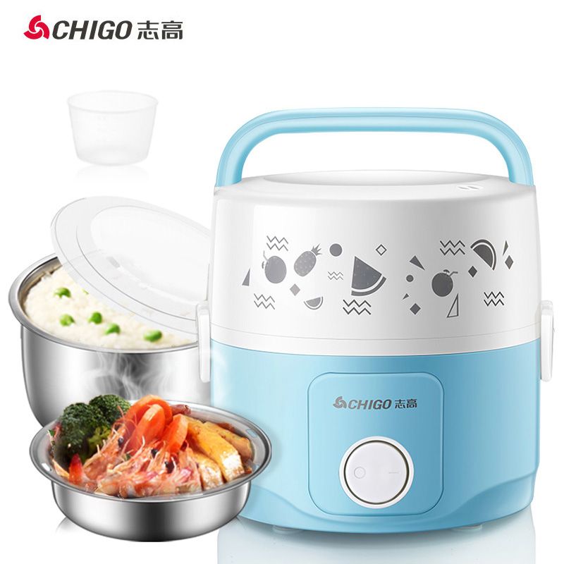 志高 CHIGO）电热饭盒304不锈钢内胆密封保鲜加热保温饭盒2钢碗JP04