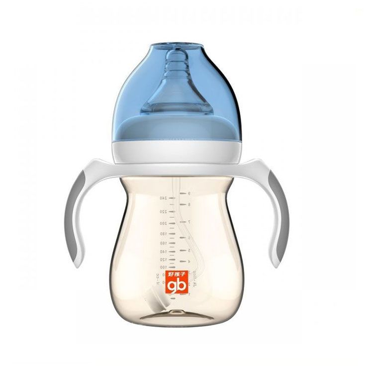 好孩子 奶瓶 母乳实感宽口径握把吸管奶瓶240ml小饿魔系列粉红B80374/粉蓝B80375-领券