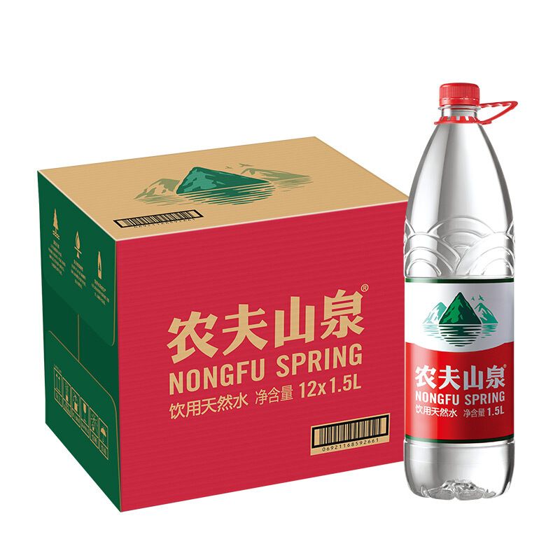 农夫山泉 饮用水 饮用天然水1.5L 1*12瓶 整箱装