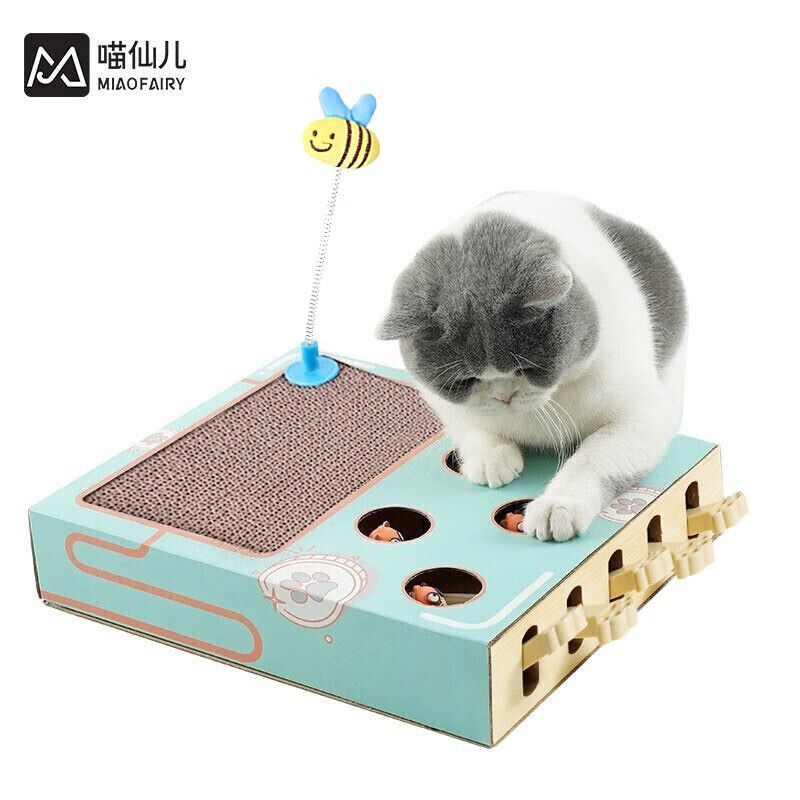 京东直供 喵仙儿 猫咪玩具猫抓板自嗨四合一猫玩具打地鼠