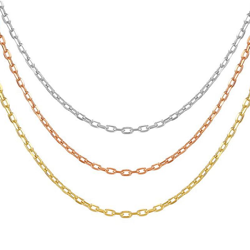 谢瑞麟 18K金项链素链玫瑰金细链彩金锁骨链百搭AG071 白 黄 玫瑰金