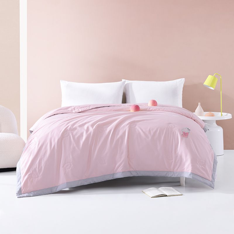 梦洁家纺 可水洗空调被子 磨毛纤维绣花双人被抗菌夏被学生宿舍午睡薄被床上用品果香茶茶 桃气满满/么么抹茶/葡萄优多 【磨毛面料】