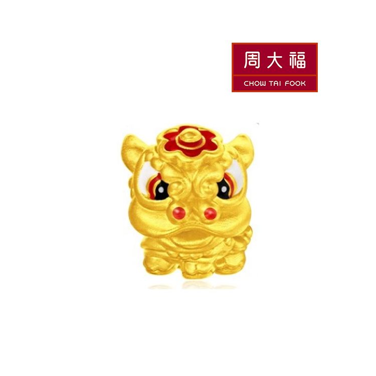 周大福  ENZO守财狮子转运珠红绳足金黄金手绳EZR121 赠皮绳-现货