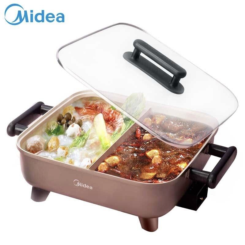 midea 美的 电火锅家用多功能电热锅多用途电煮锅6L不粘鸳鸯火锅MC-DY3030Easy102 