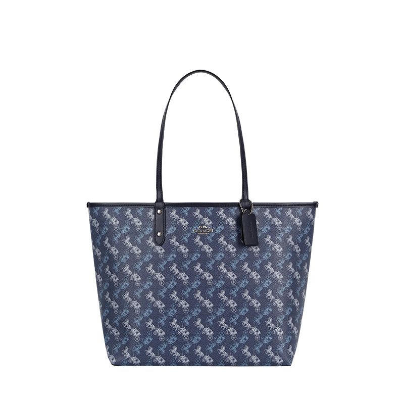 COACH 蔻驰 女士马车标志印花托特包双面手提单肩包91107 33*30*15cm