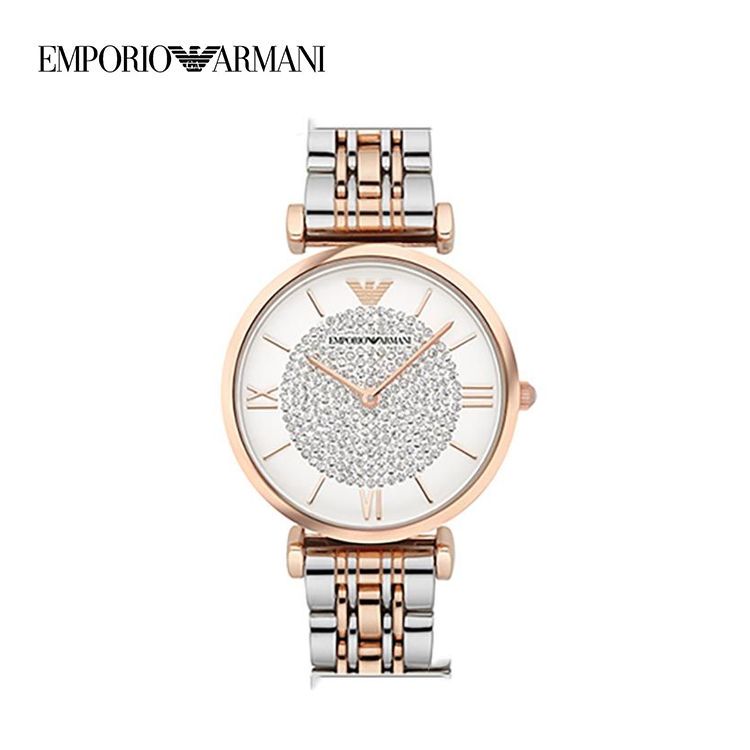 EMPORIO ARMANI 阿玛尼 时尚镶钻满天星系列女士手表玫瑰间金镶钻 AR1926 意大利进口 优雅精致 XUNAN