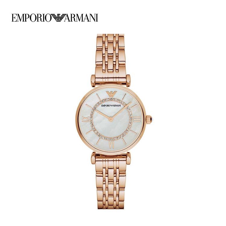 EMPORIO ARMANI 阿玛尼 满天星手表女款气质轻奢摩天轮玫瑰金石英女表AR1909 意大利进口 经典时尚 XUNAN