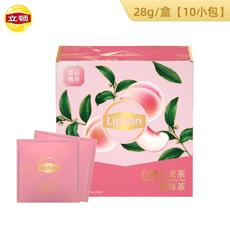 立顿 水果茶10包 蜜桃白桃乌龙茶茉莉花茶荔枝红茶热饮三角茶包装