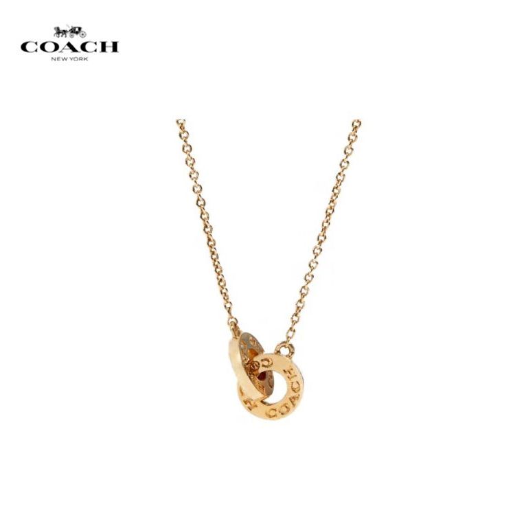 COACH/蔻驰 COACH 奥莱款女士简约时尚吊坠锁骨链饰品 91441GLD 美国进口  XUNAN 