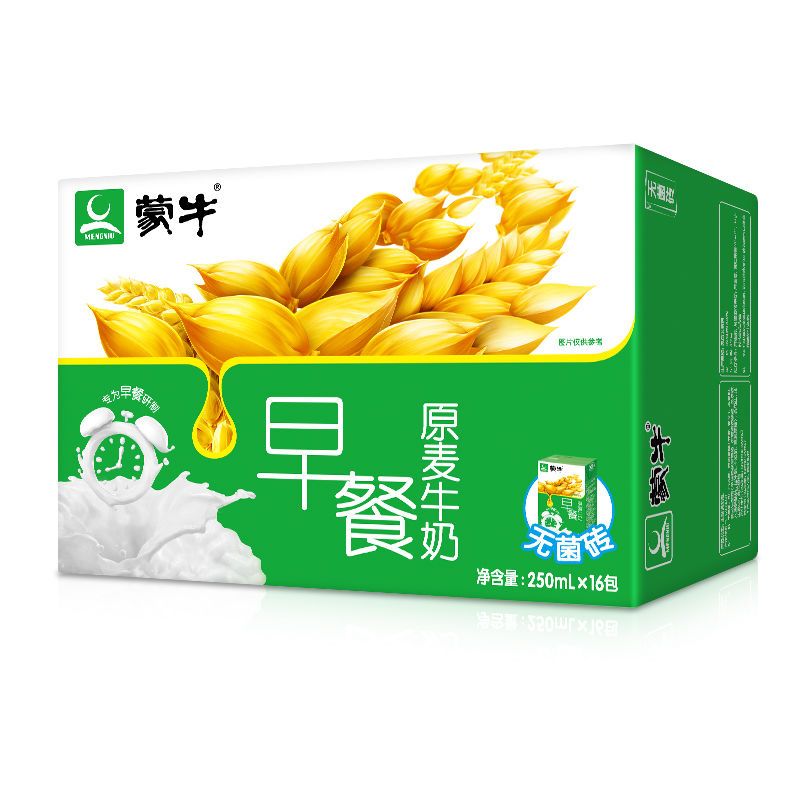 蒙牛 早餐奶 麦香味牛奶 250ml*16盒