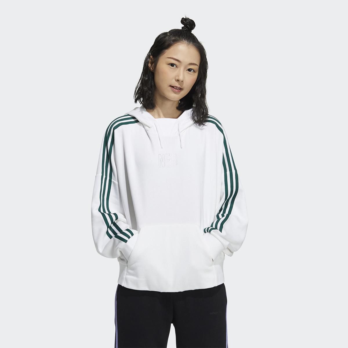 Adidas NEO 时尚百搭女款针织卫衣休闲连帽女士卫衣女装