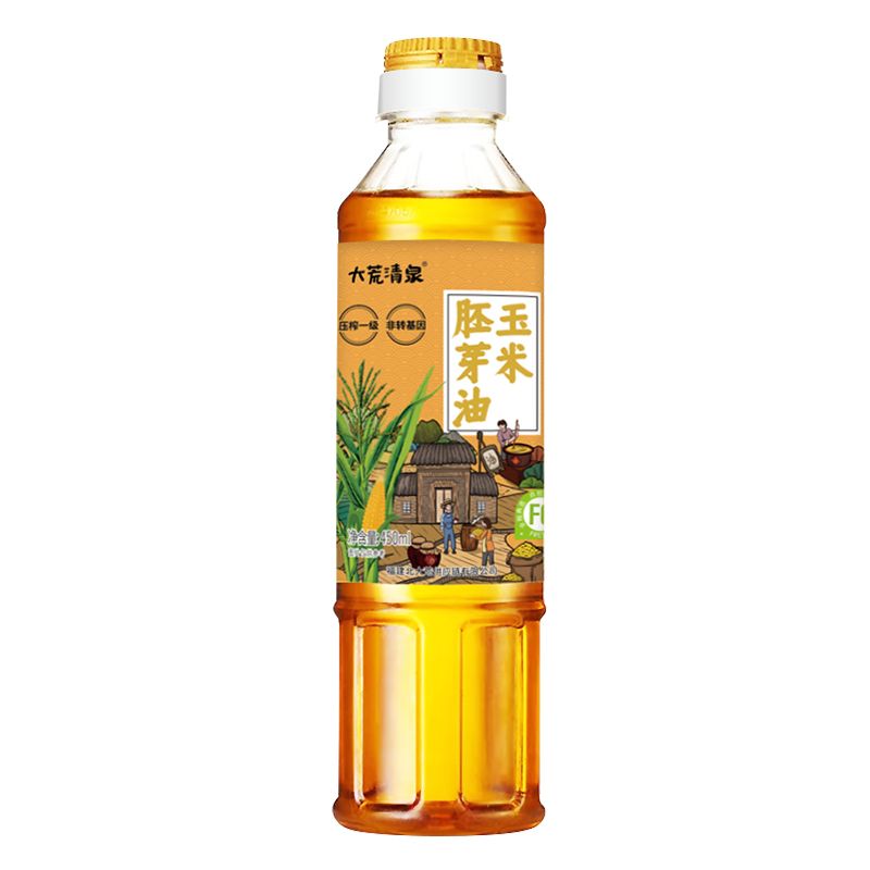 北大荒 清泉玉米油450ml不添加抗氧化剂玉米胚芽健康食用油 粮油烹饪炒菜用油支持积分兑换