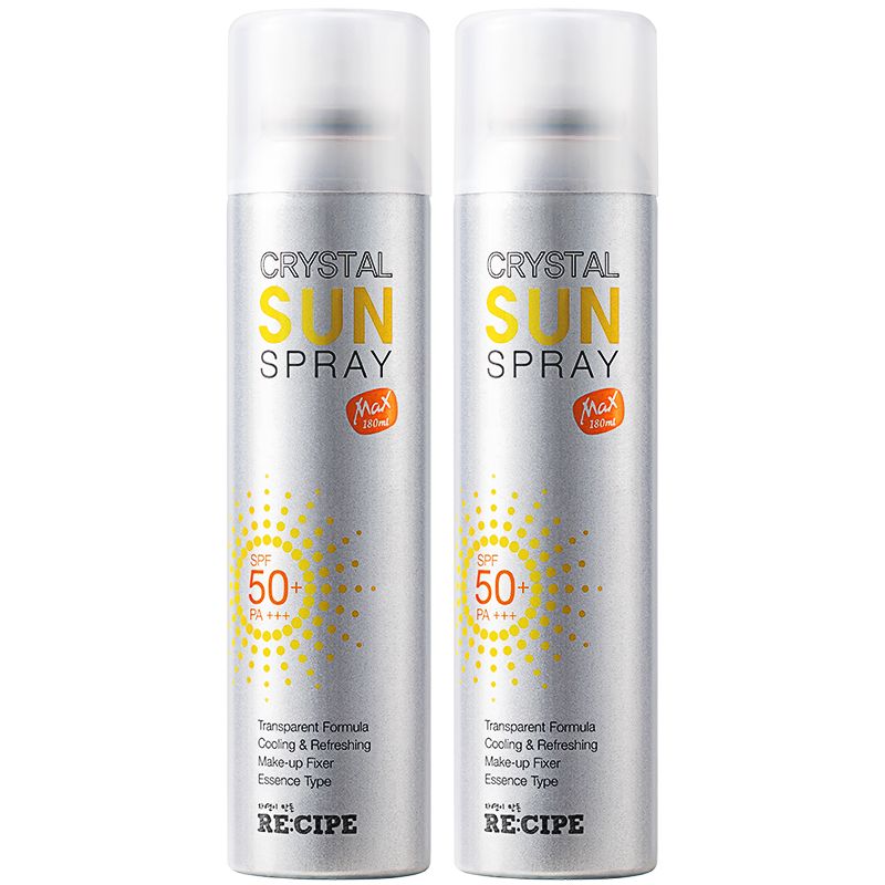 京东直供 RE:CIPE玥之秘水晶防晒喷雾80ML*2全身防晒霜户外军训清爽SPF50+ PA+++