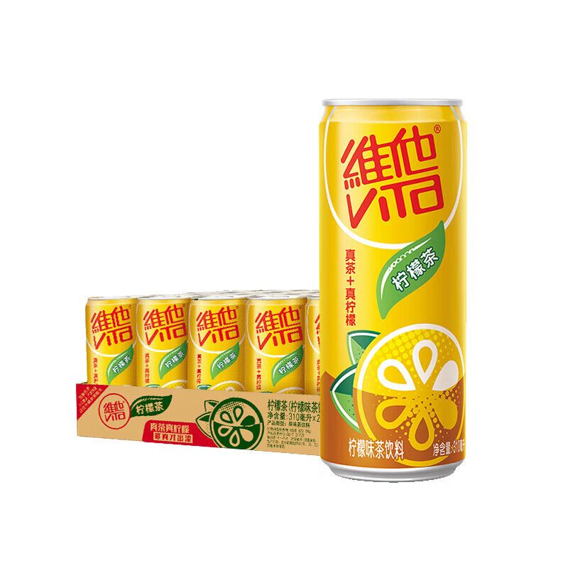 京东直供 维他奶（vitasoy）维他柠檬茶饮料310ml*24罐 罐装柠檬味红茶 家庭聚会分享装