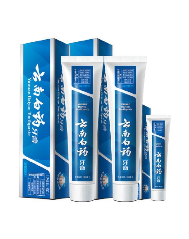 云南白药 【健齿护龈】缓解牙龈出血清新口气留兰香型牙膏180g*2+45g 其他 健齿护龈经典留兰香型180g*2+45g