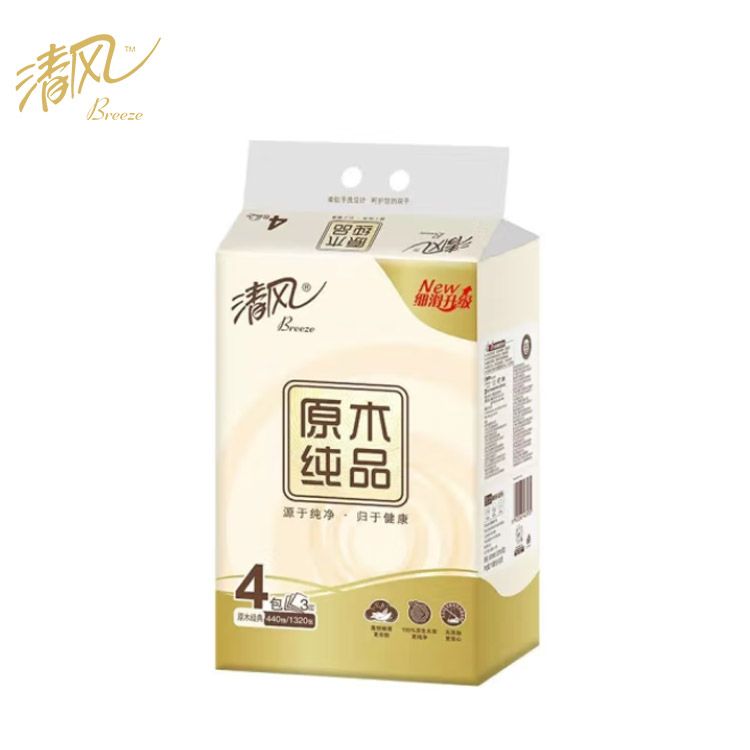 清风 纯品原木抽纸330张4包1提纯净柔软婴幼儿可用
