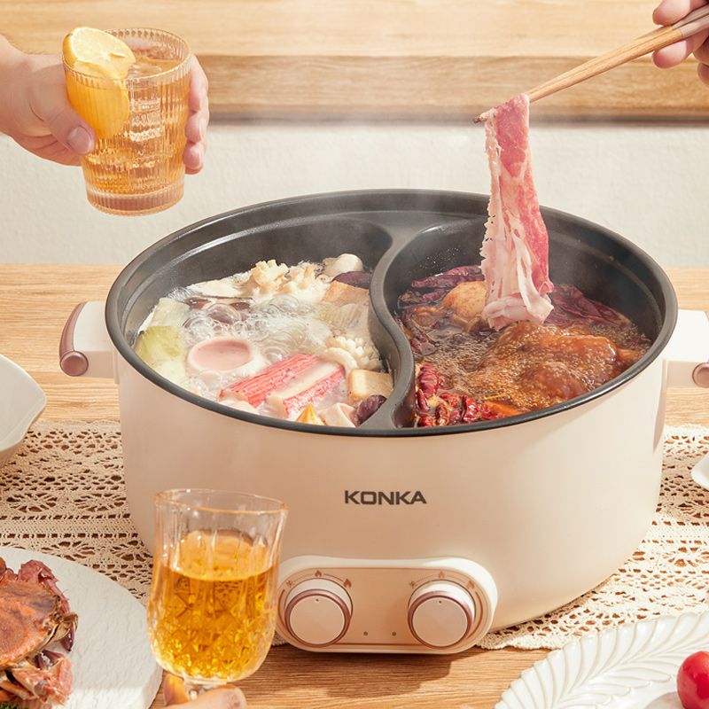 康佳 电热火锅鸳鸯锅大容量多功能5升一体锅电煮锅KDHG-2001