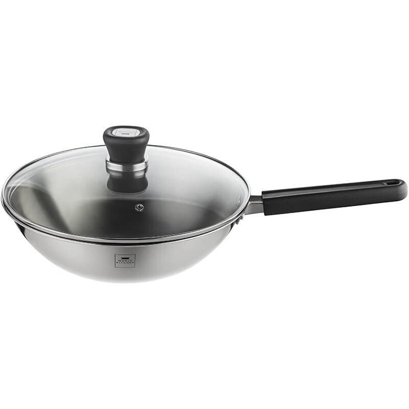 京东直供 康宁 厨乐系列30cm中式平底锅 WK-CG42LB\/KZ\/SS