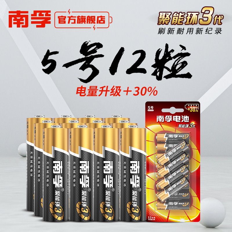 南孚 遥控器电池五号碱性儿童玩具电池批发鼠标干电池 南孚5号LR6-12B（板）