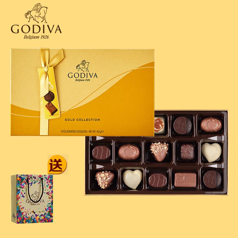 京东直供 歌帝梵（GODIVA）巧克力礼盒金装比利时进口零食母亲520情人节生日礼物送女友老婆