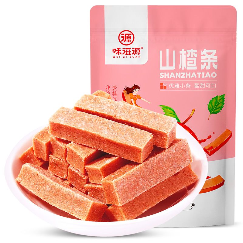 味滋源 山楂条120g山楂片干糕果丹皮山楂制品网红果干休闲零食品MJ新老包装随机发货