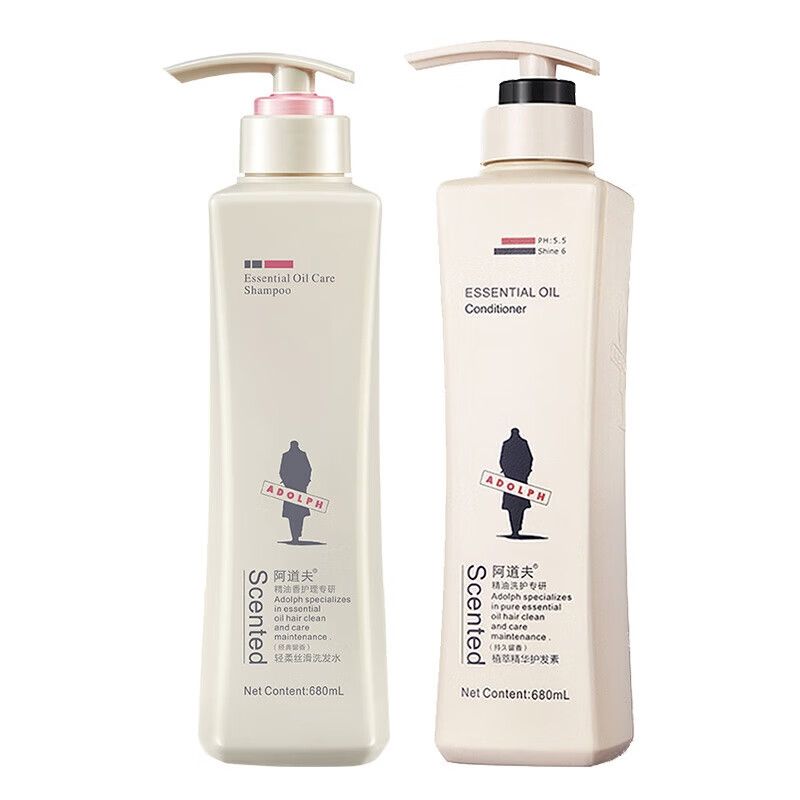 京东直供 阿道夫 轻柔洗护两件套 轻柔洗发水680ml+护发素680ml 柔顺留香改善毛躁
