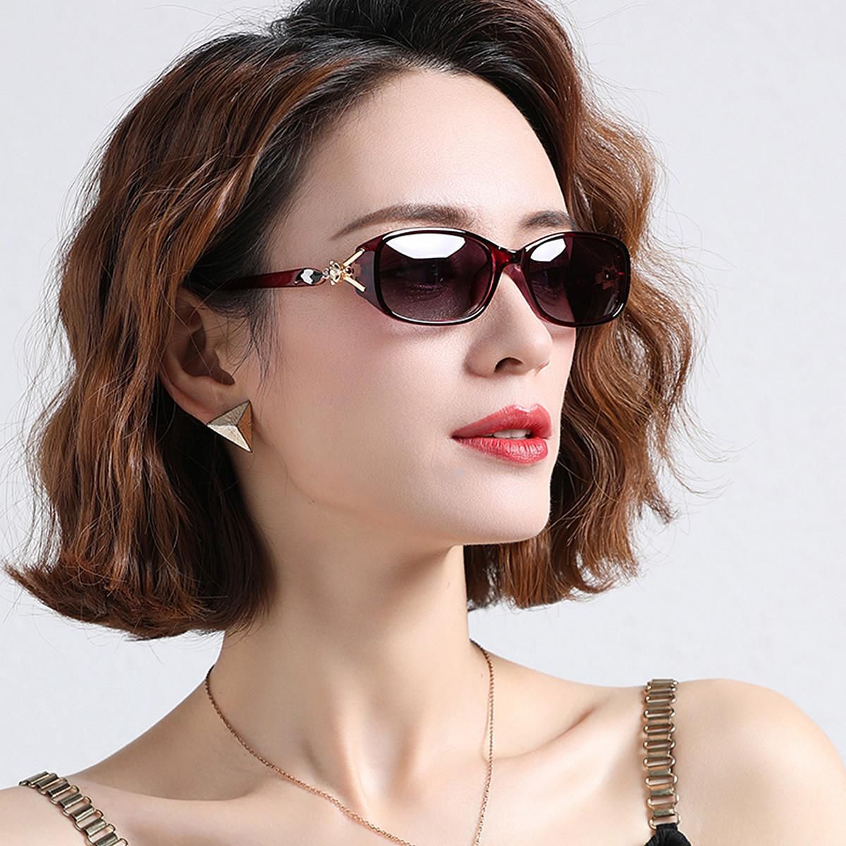 MT·MIT 墨镜女太阳镜防紫外线小狐狸头偏光女士墨镜防晒高级感时尚眼镜 紫框渐变紫