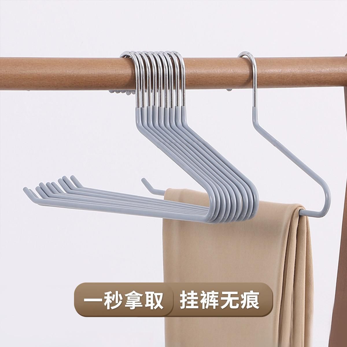 福怡岛 裤架晾裤子专用挂衣架家用防滑鹅形裤夹Z字无痕衣柜收纳神器 Z字反向35CM灰色)10支装