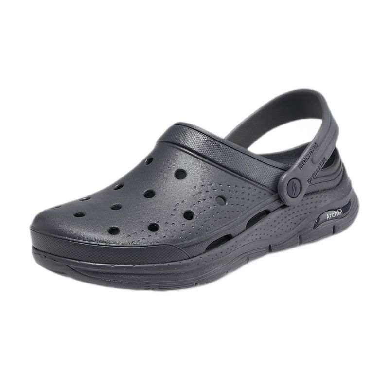 京东直供 斯凯奇（Skechers）泡泡鞋丨夏季情侣洞洞鞋女沙滩踩屎感拖鞋男增高防臭透气
