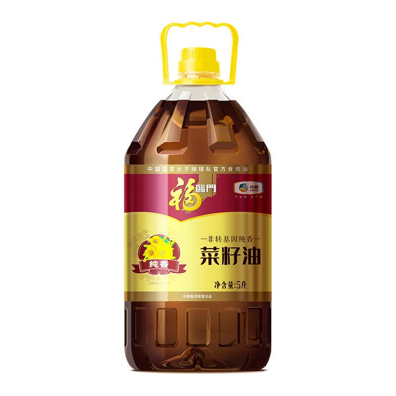 福临门 非转基因纯香菜籽油5L 健康食用油 风味浓郁 传统美味