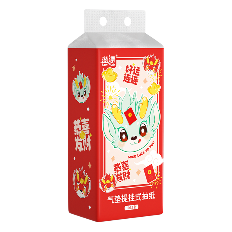 蓝漂 龙年款新年喜庆悬挂式抽纸 4层1012张*1提