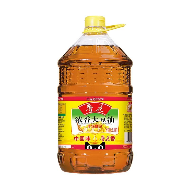 天猫 鲁花浓香大豆油6.38L非转基因食用油健康烹饪炒菜调味营养家用 无规格