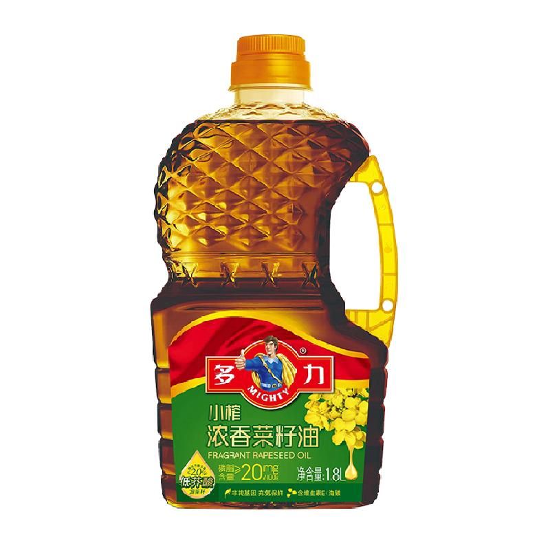 天猫 多力低芥酸小榨浓香菜籽油1.8L物理压榨非转基因食用油家用桶装 无规格