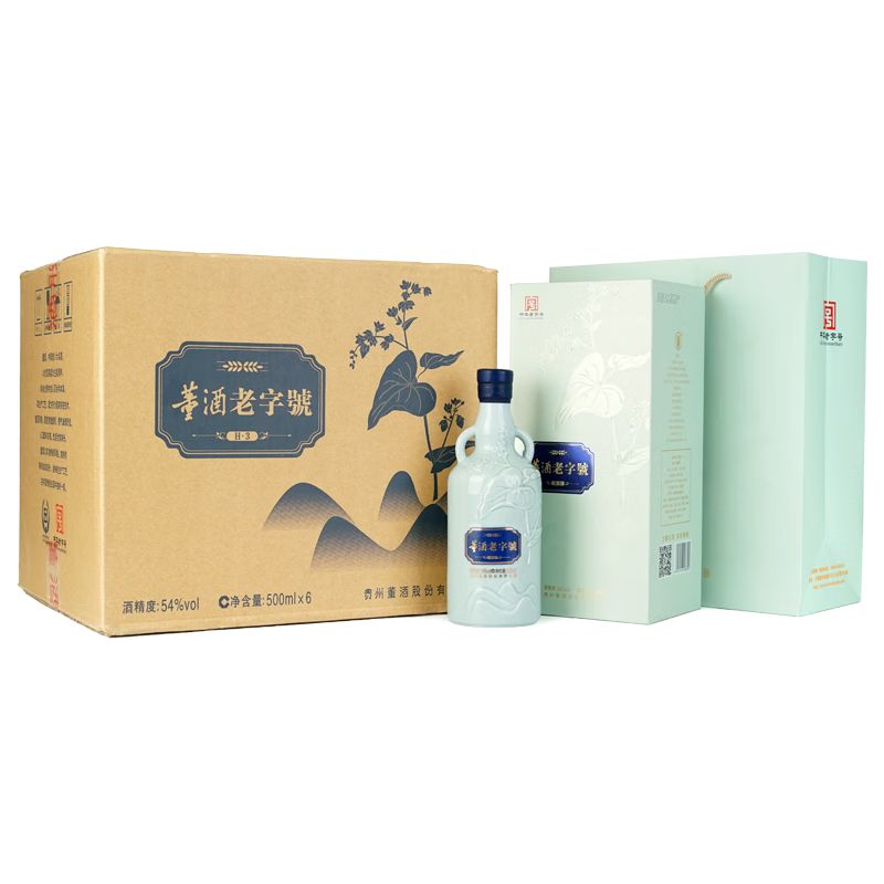 京东直供 董酒 老字号H3 董香型 白酒 54度 500ml*6瓶 整箱装