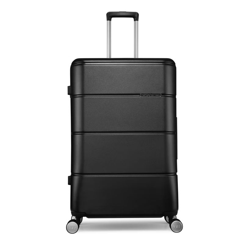 京东直供 新秀丽（Samsonite）行李箱25英寸拉杆箱时尚横条纹旅行箱包TU2黑色托运密码箱