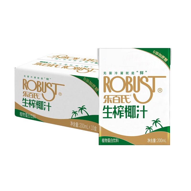 乐百氏 0添加蔗糖生榨椰汁200ml*10盒/箱