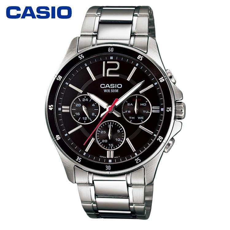 CASIO 卡西欧手表 商务休闲简约 夜光指针 防水三眼石英男表 MTP-1374系列