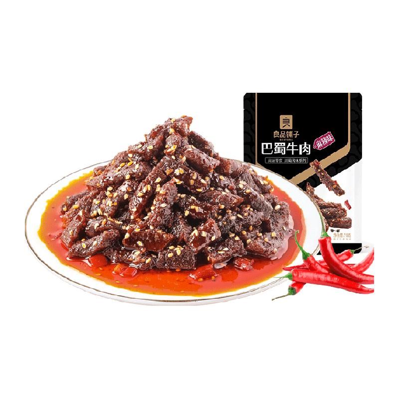 天猫 良品铺子蜀香巴蜀牛肉麻辣牛肉肉干零食解馋熟食特产小吃 麻辣味-巴蜀牛肉70g .