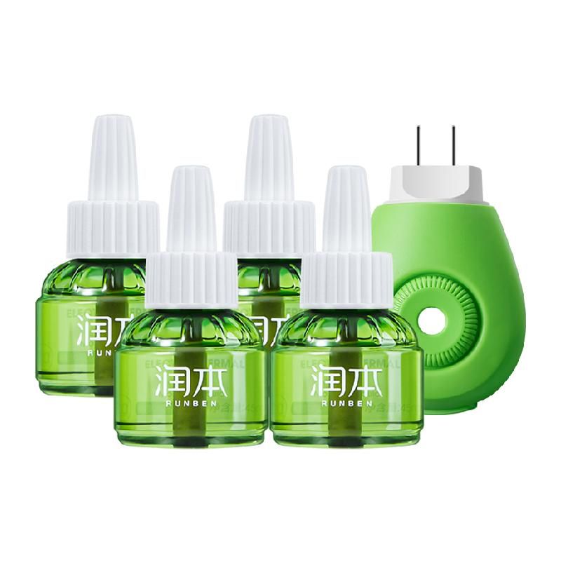 天猫 润本电热蚊香液无味婴儿专用驱蚊液家用插电定时防蚊水 军绿色 .