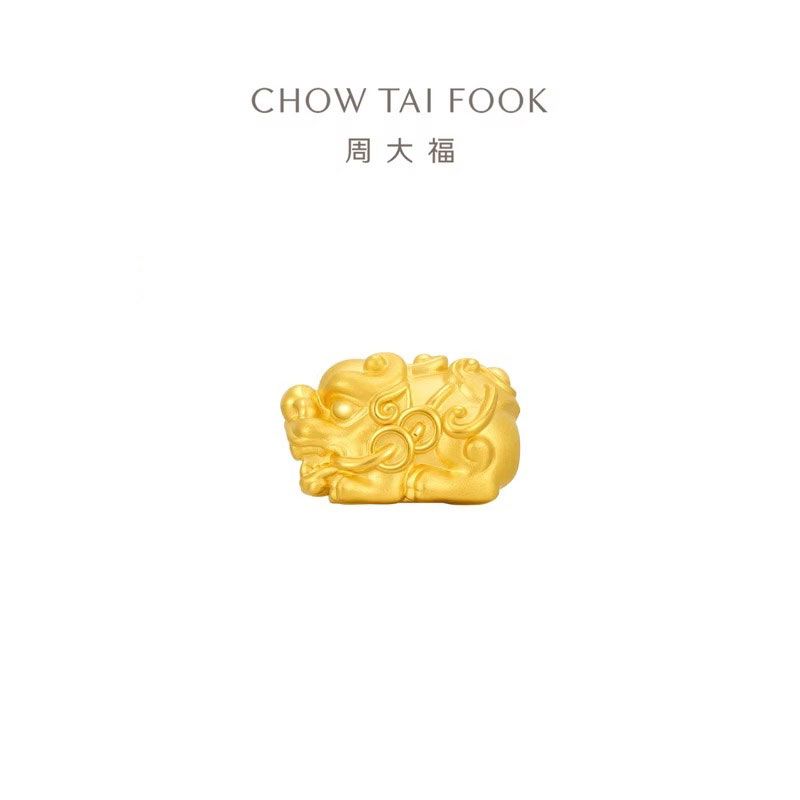 周大福 貔貅足金黄金转运珠吊坠配绳定价EOR1370新款礼物