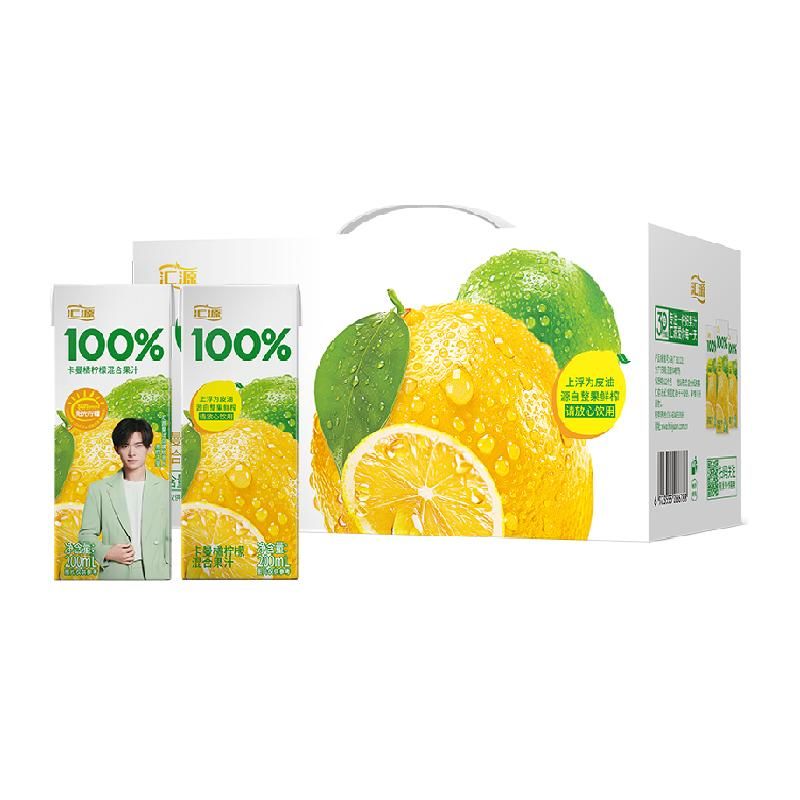 天猫 汇源果汁100%阳光柠檬混合果汁200ml*12盒果蔬汁饮料 1件 .